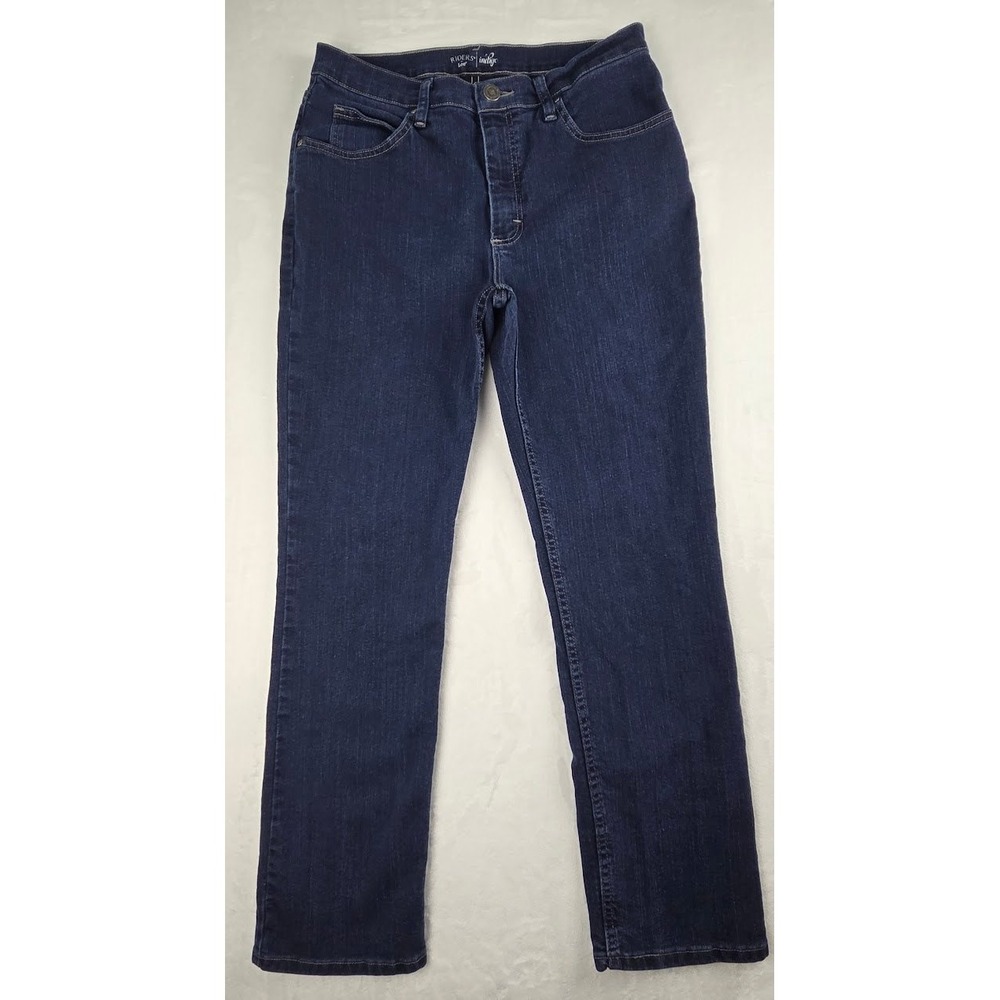 Lee Riders Jeans Womens 14M Indigo Straight Leg Denim Mid Rise Excellent
